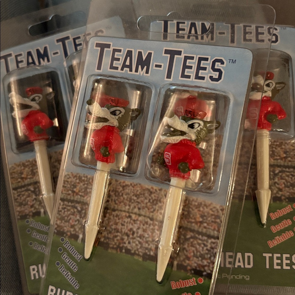 North Carolina State Wolfpack Rubber Head Golf Tees - 3 packs (6 total)